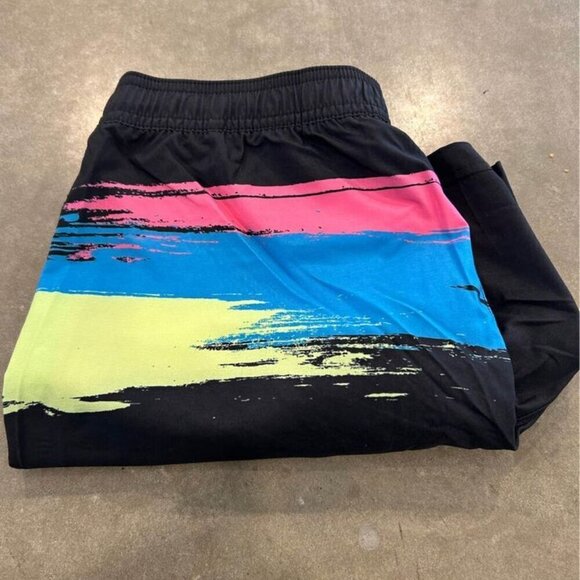 Chubbies Men's Black Swim Trunks with Blue and Pink Accents - Picture 9 of 9